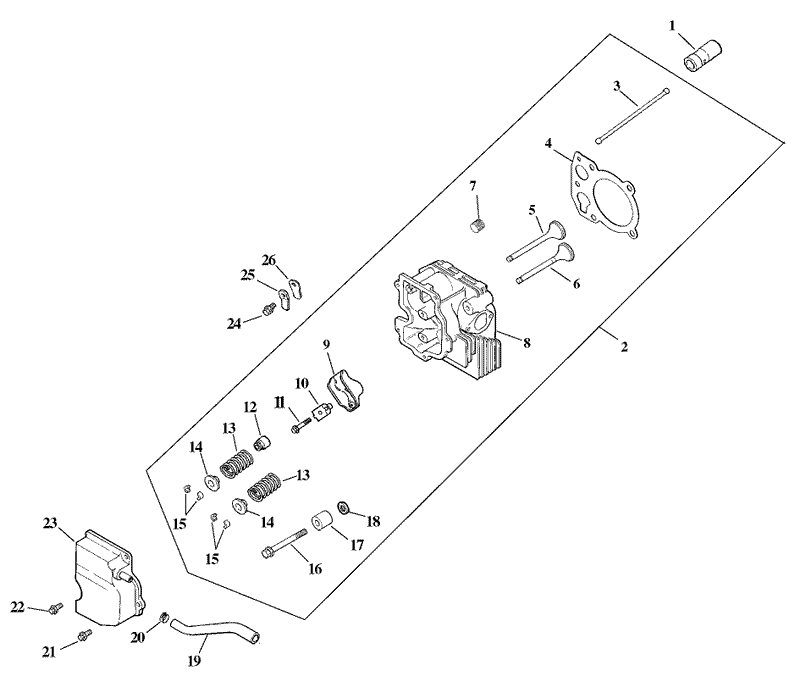 Cylinder Head Valve and Breather Assembly Kohler CV15T 41608