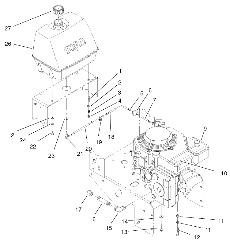 Engine and Fuel System Assembly