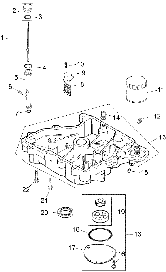 Oil Pan Lubrication Assembly Kohler CV15T 41624