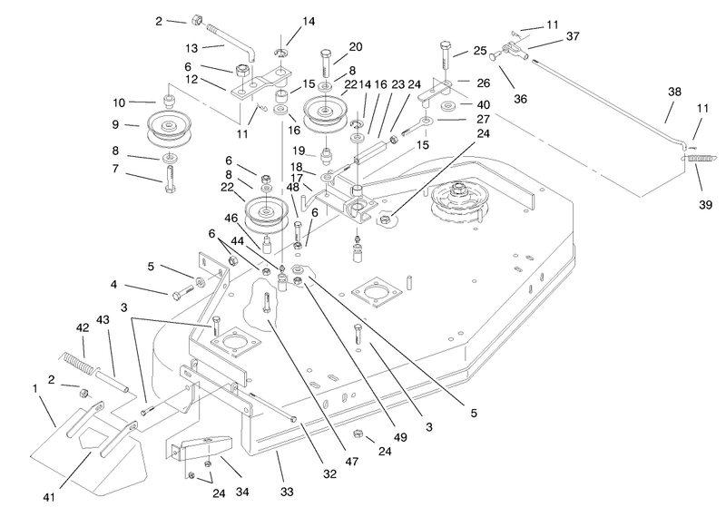 Deck Drive Pulleys And Deflector