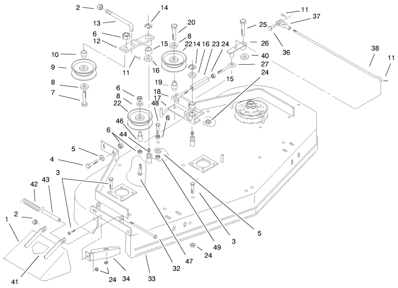 Deck Drive Pulleys And Deflector