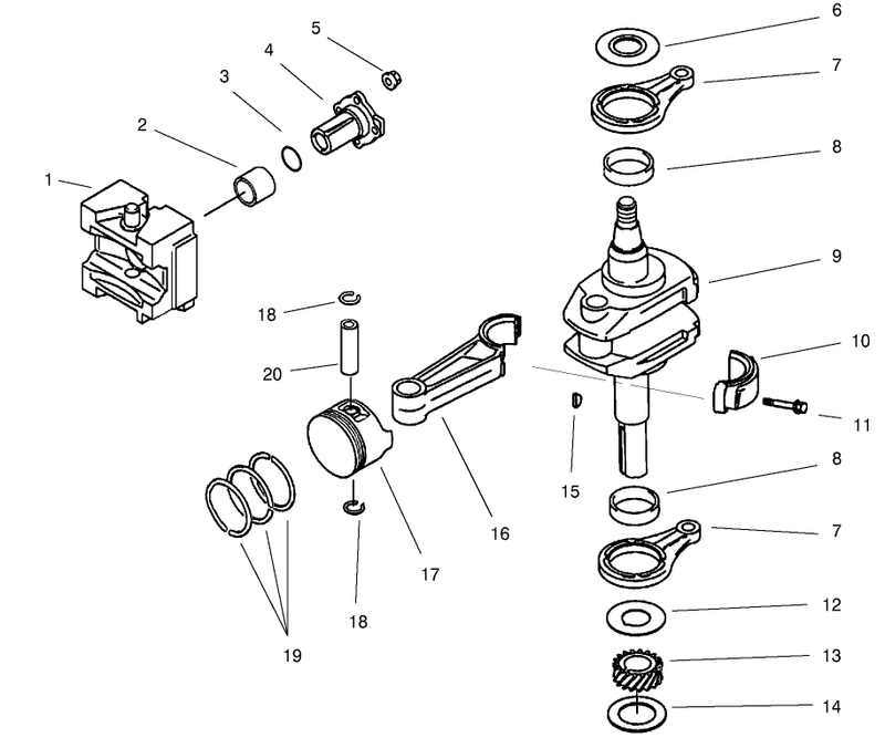 Piston And Crankshaft Assembly Kawasaki Model Fb460v As38