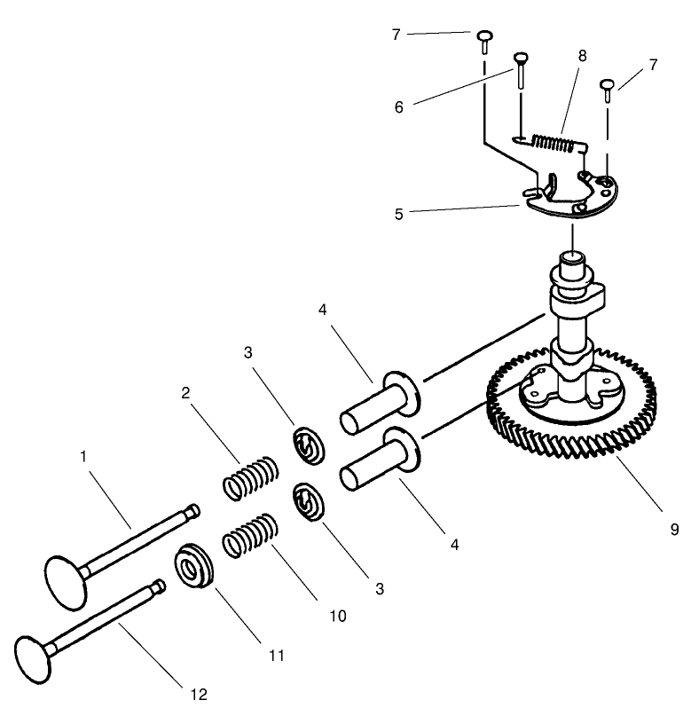 Valves And Camshaft Assembly Kawasaki Model Fb460v As38