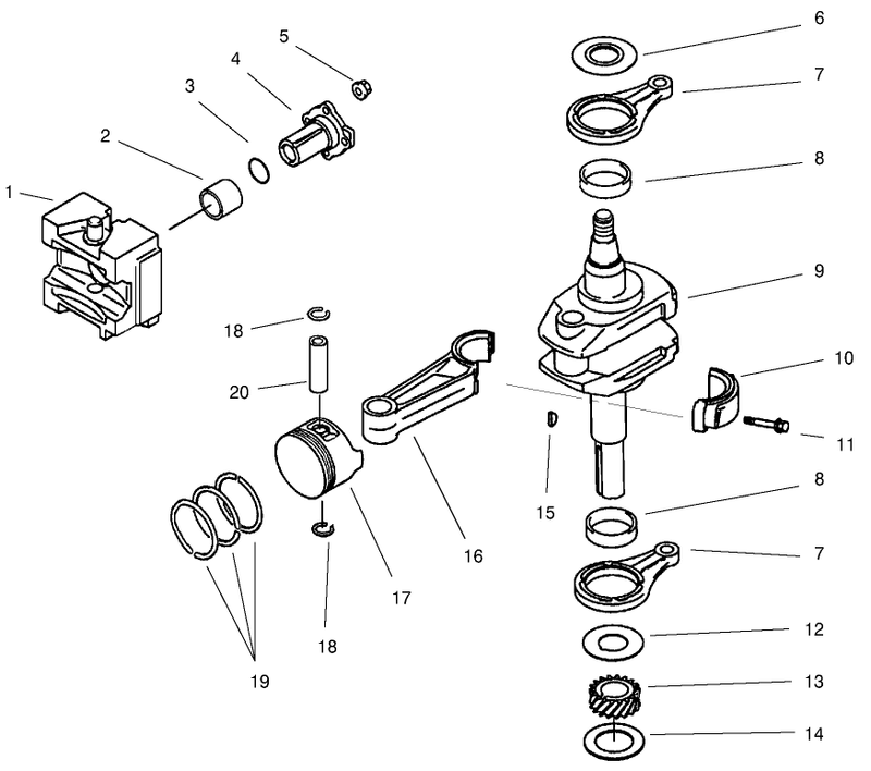 Piston And Crankshaft Assembly Kawasaki Model Fb460v Ls08