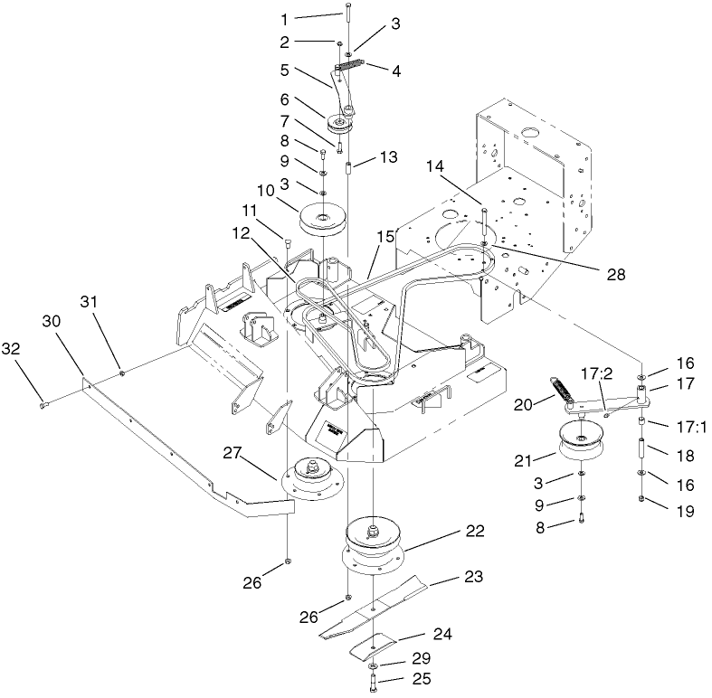 Spindles Pulleys And Belts Assembly
