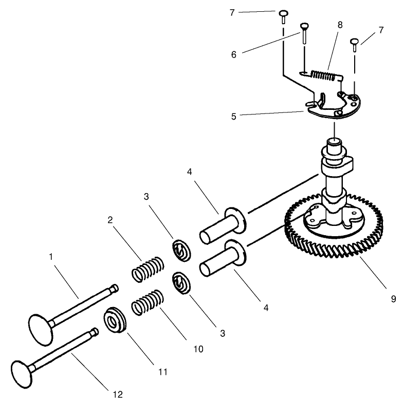 Valves And Camshaft Assembly Kawasaki Model Fb460v Ls08