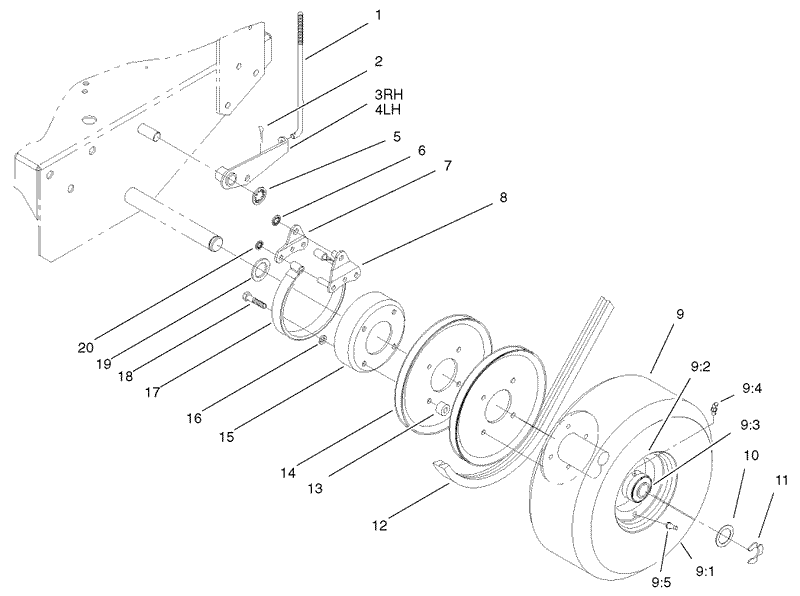 Brake Wheel Pulley and Wheel Assembly