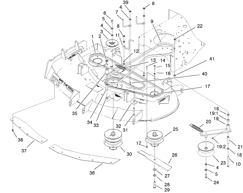 Spindles Idler Pulleys And Belts Assembly