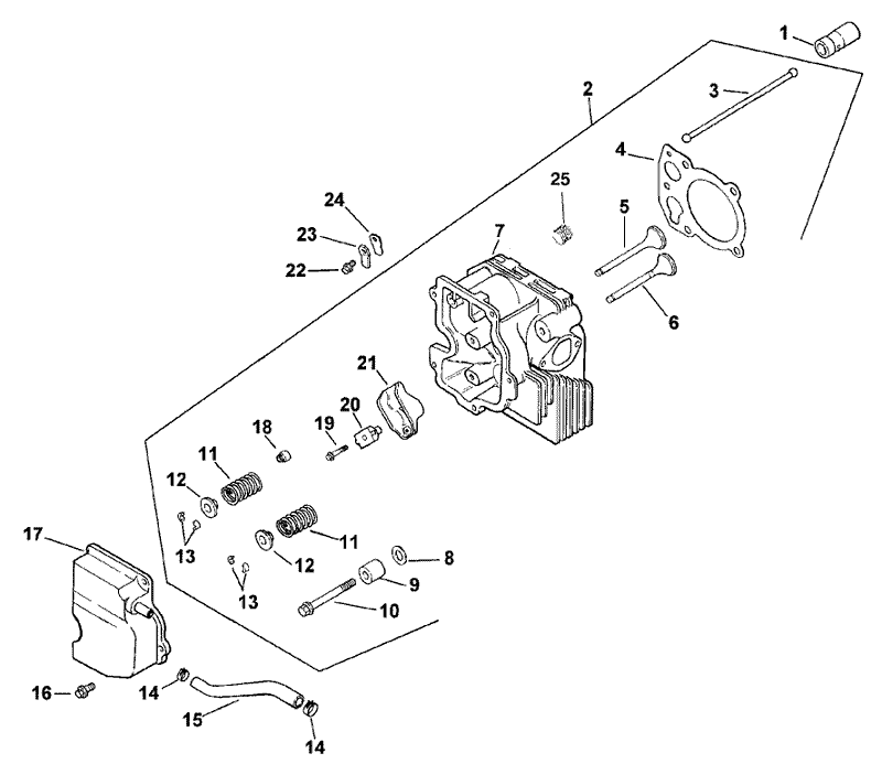 Cylinder Head Valves And Breather Assembly Kohler Model CV15T 41604