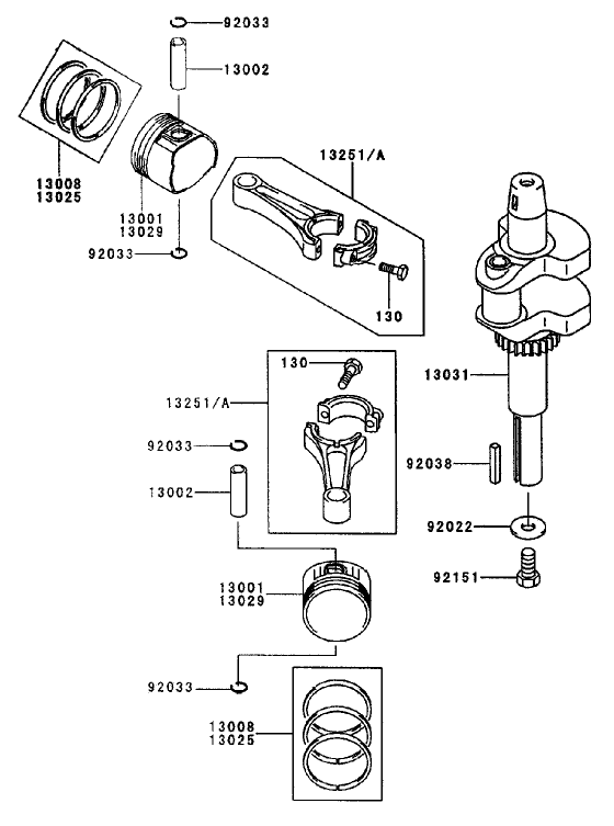 Pistoncrankshaft Assembly Kawasaki Fh451v As08