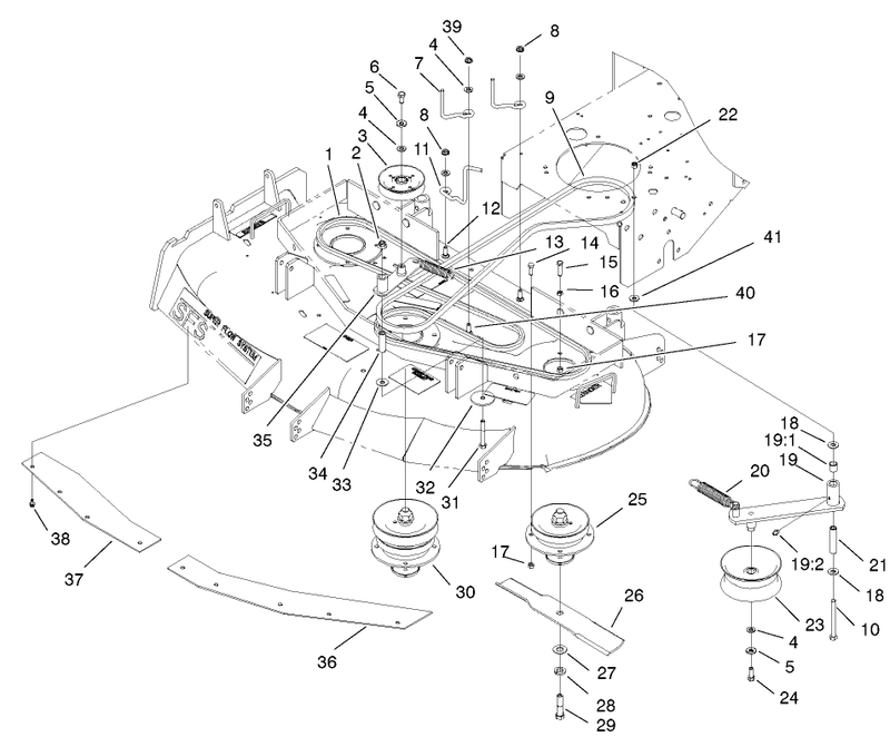 Spindles Idler Pulleys And Belts Assembly
