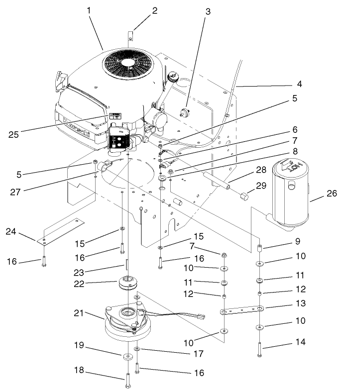 Engine And Clutch Assembly