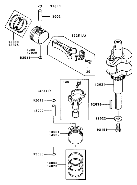 Pistoncrankshaft Assembly Kawasaki Fh451v As08