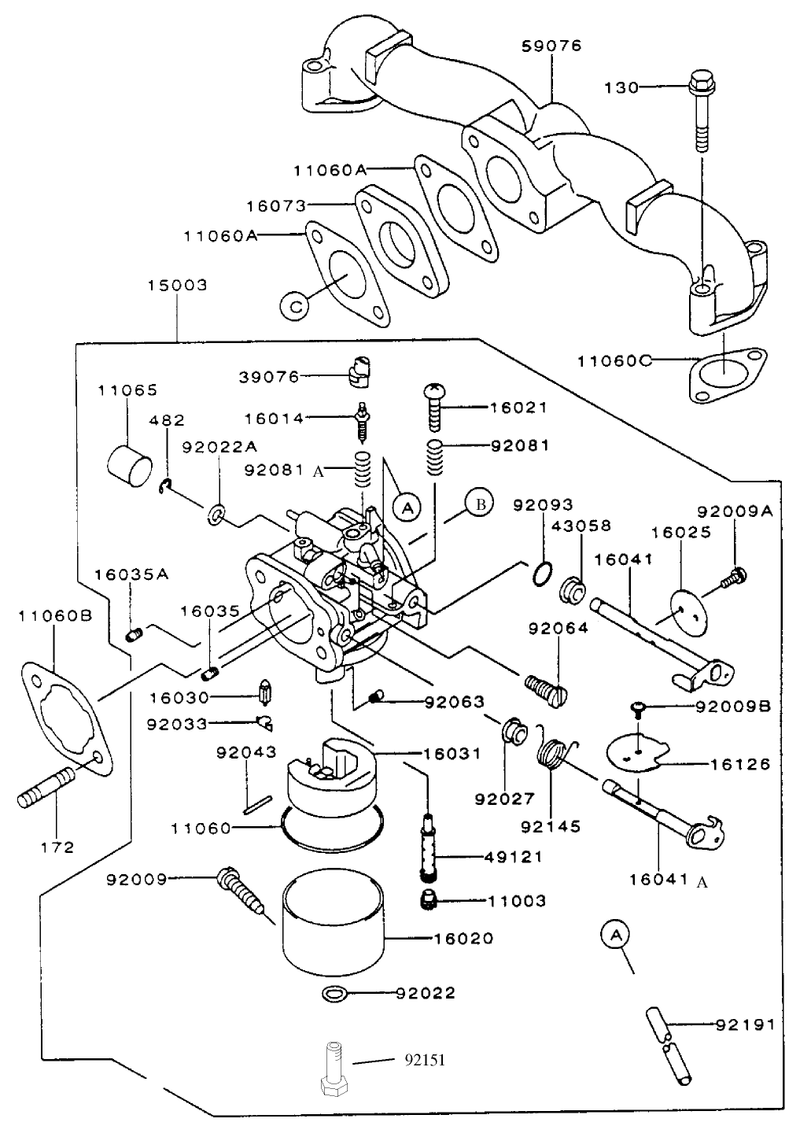 Carburetor Assembly Kawasaki Fh451v As08