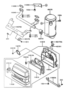 Air Filtermuffler Assembly Kawasaki Fh500v-As25
