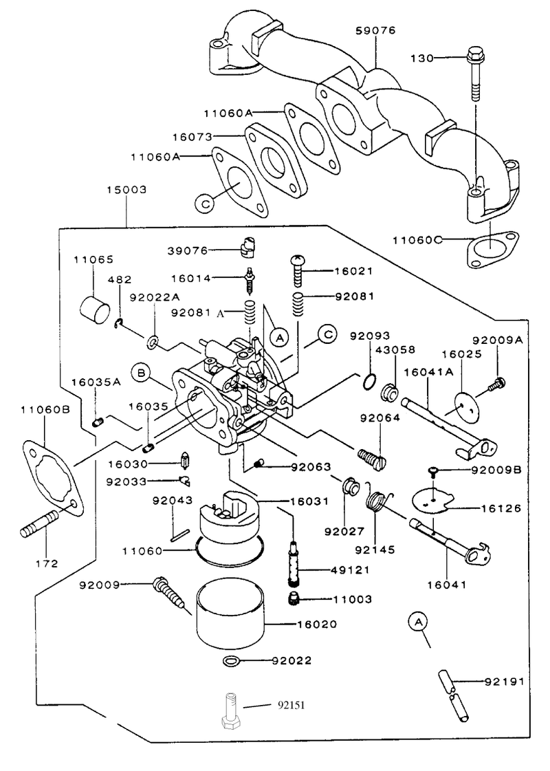 Carburetor Assembly Kawasaki Fh500v As25