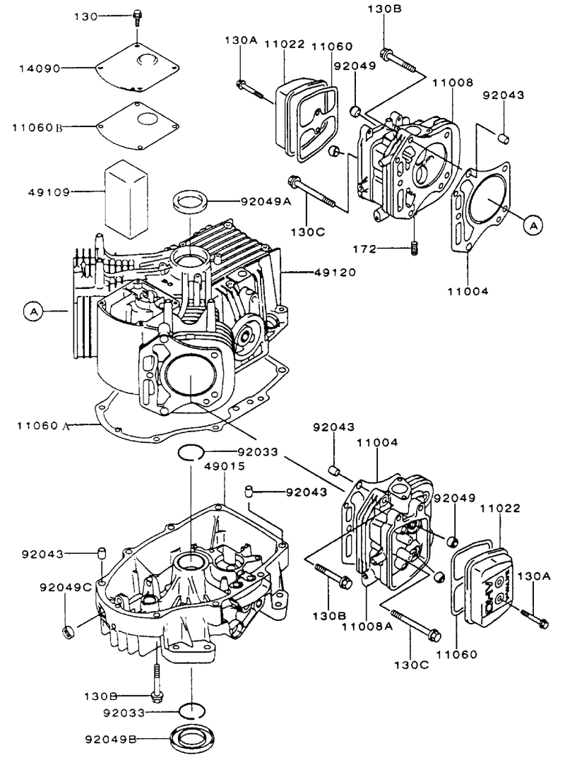 Cylindercrankcase Assembly Kawasaki Fh500v As25