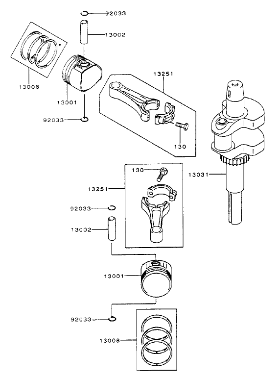 Pistoncrankshaft Assembly Kawasaki Fh500v As25