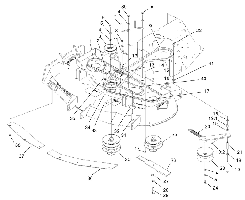 Spindles Idler Pulleys And Belts Assembly