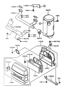 Air FilterMuffler Assembly Kawasaki FH500V-AS25