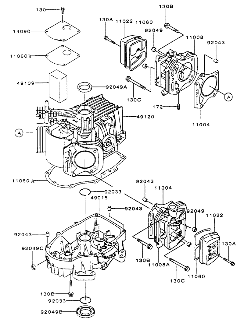 CylinderCrankcase Assembly Kawasaki FH500V AS25