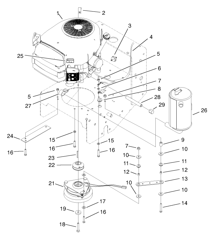 Engine and Clutch Assembly