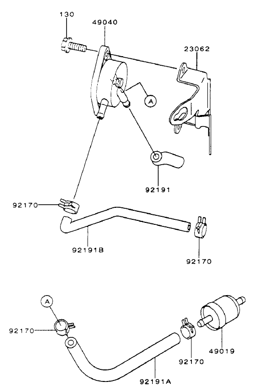 Fuel TankFuel Valve Assembly Kawasaki FH500V AS25