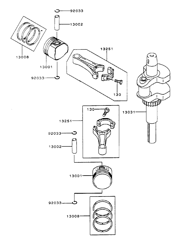 PistonCrankshaft Assembly Kawasaki FH500V AS25