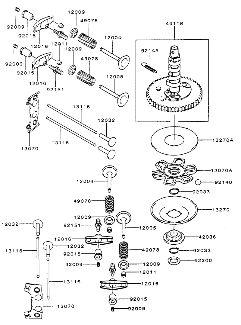 ValveCamshaft Assembly Kawasaki FH500V AS25