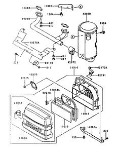 Air FilterMuffler Assembly Kawasaki FH500V-AS25