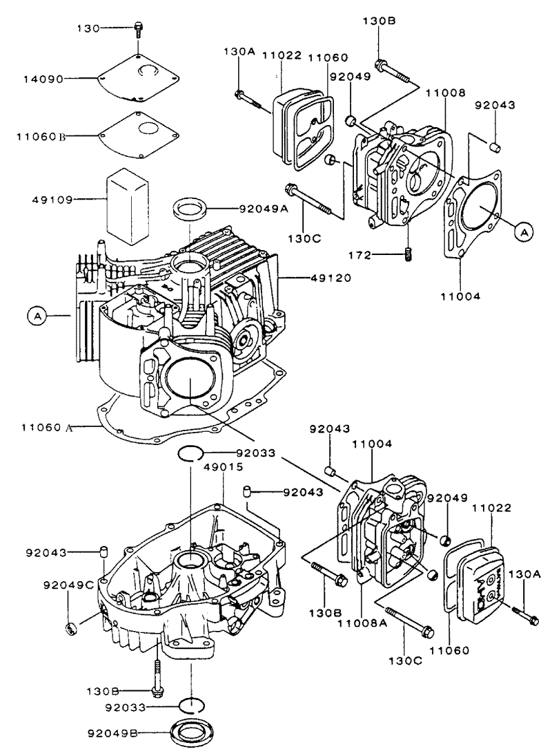 CylinderCrankcase Assembly Continued Kawasaki FH500V AS25