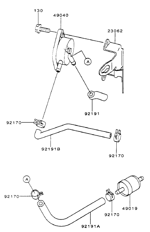 Fuel TankFuel Valve Assembly Kawasaki FH500V AS25