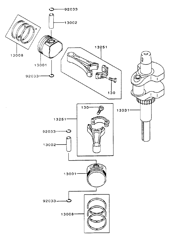 PistonCrankshaft Assembly Kawasaki FH500V AS25