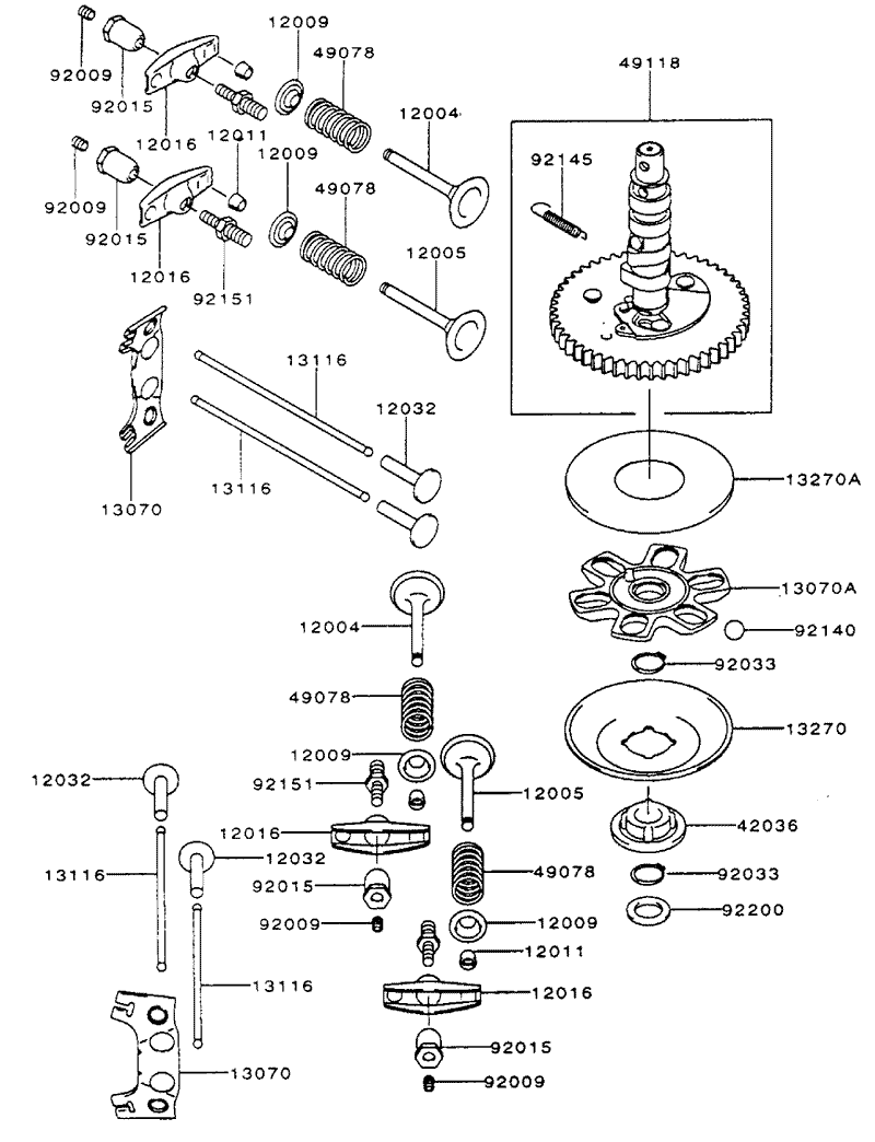 ValveCamshaft Assembly Continued Kawasaki FH500V AS25