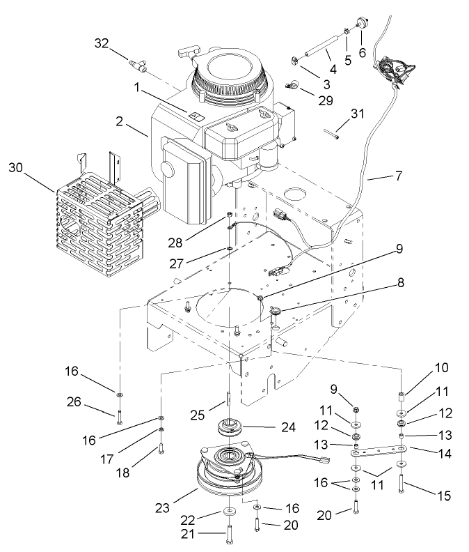 Engine and Clutch Assembly