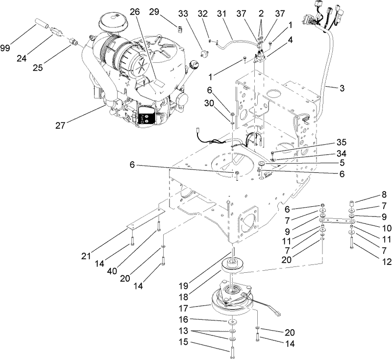 Engine and Clutch Assembly