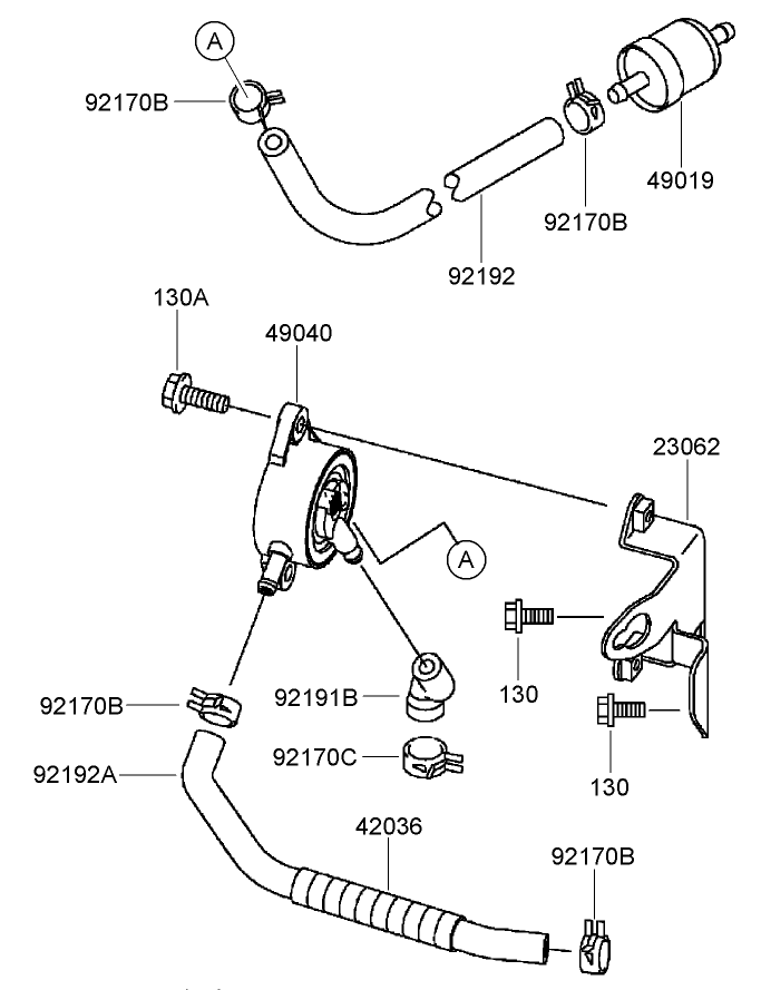 Fuel Tank and Valve Assembly Kawasaki FH680V DS22