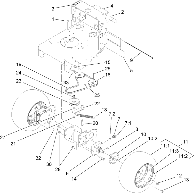 Pump Drive and Wheel Motor Assembly