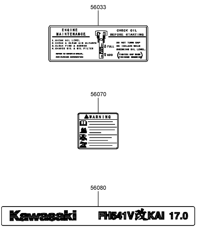 Label Assembly Kawasaki FH541V AS24