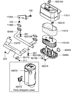 Air Filter and Muffler Assembly Kawasaki FH541V-CS24