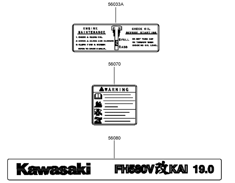 Label Assembly Kawasaki FH580V DS28