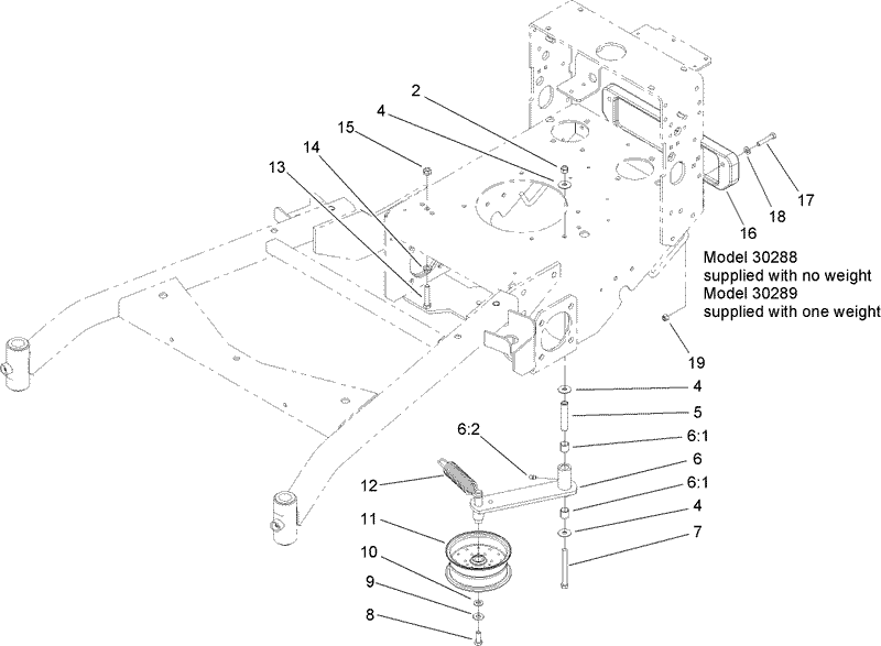 Power Take Off Idler and Weight Assembly