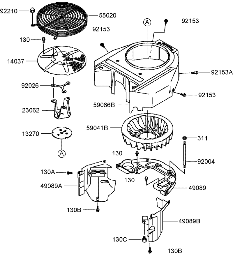 Cooling Equipment Assembly Kawasaki FH580V DS28