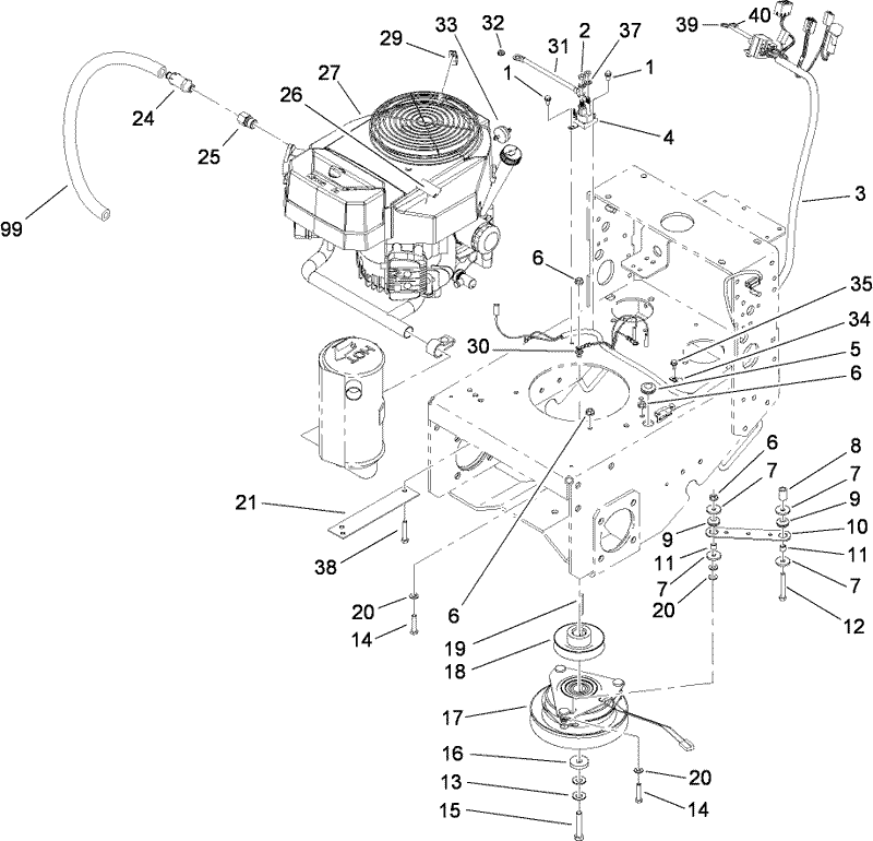 Engine and Clutch Assembly