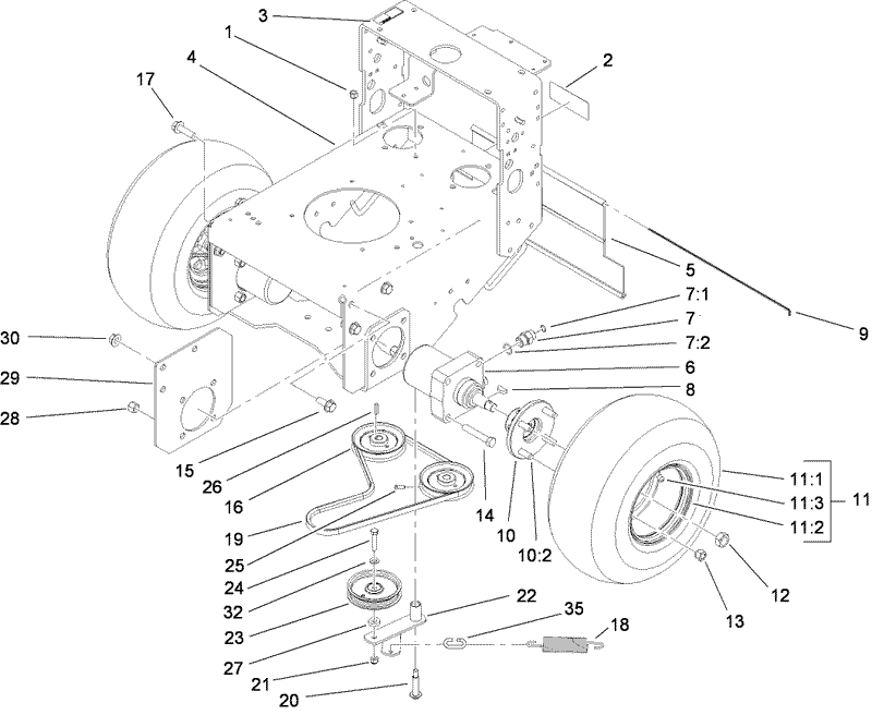 Pump Drive and Wheel Motor Assembly
