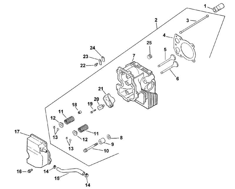 Cylinder Head Valves And Breather Assembly Kohler Model Cv15t 41604