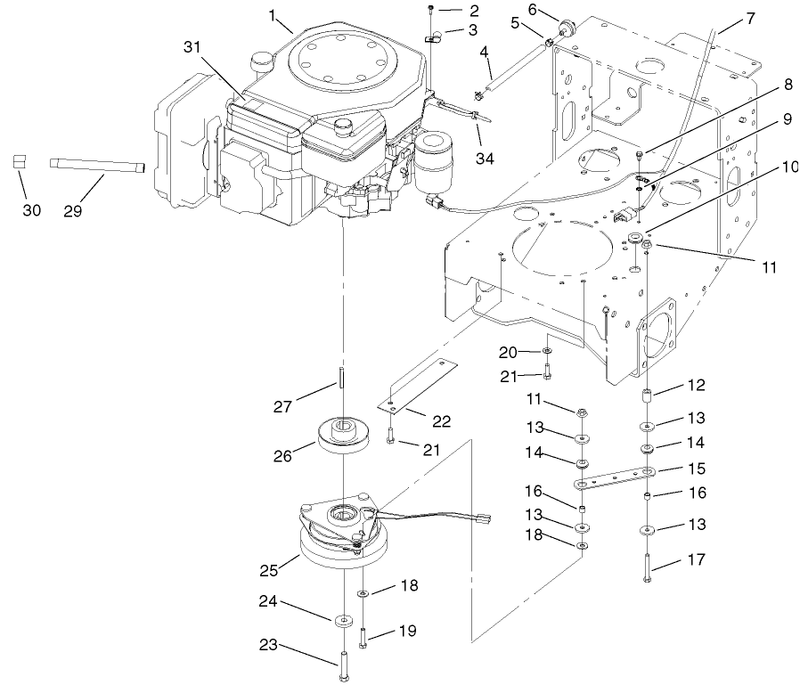 Engine Clutch Strap And Wire Assembly