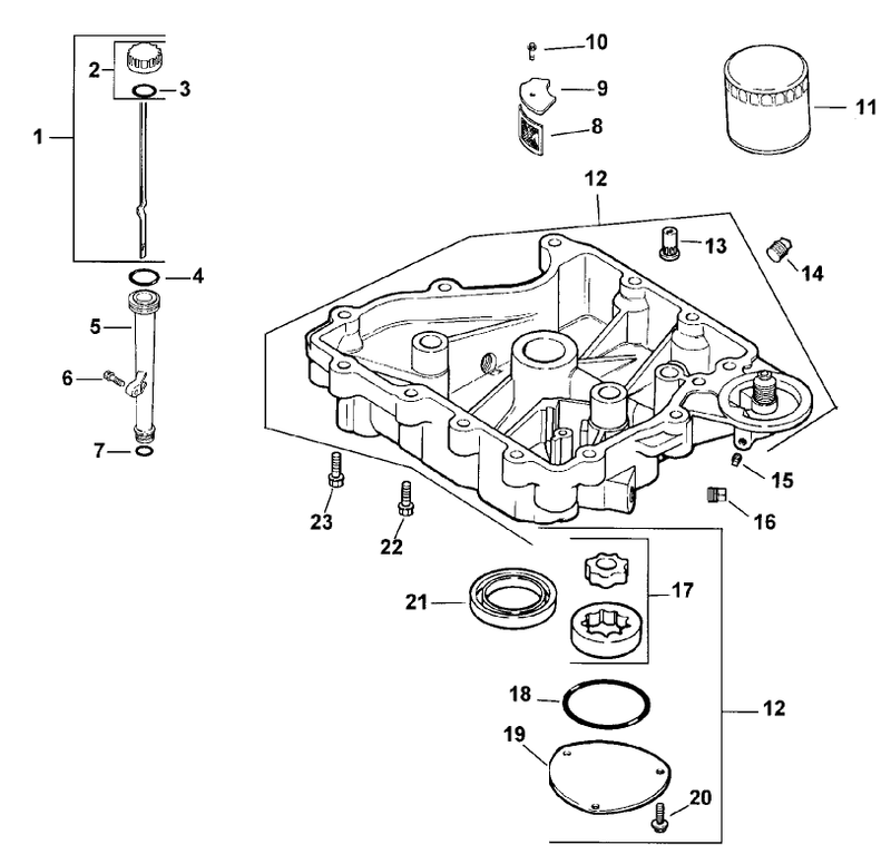 Oil Pan And Lubrication Assembly Kohler Model Cv15t 41604