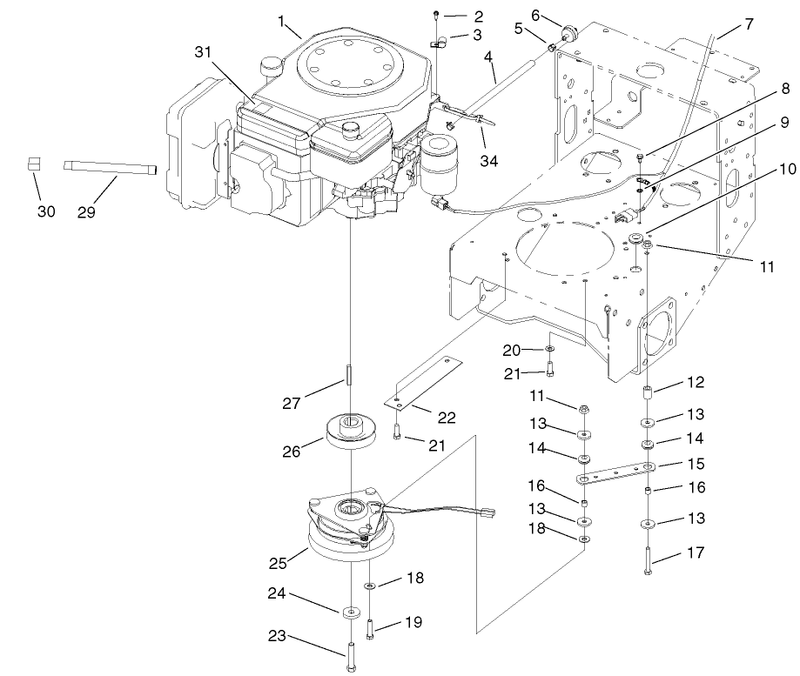 Engine Clutch Strap And Wire Assembly