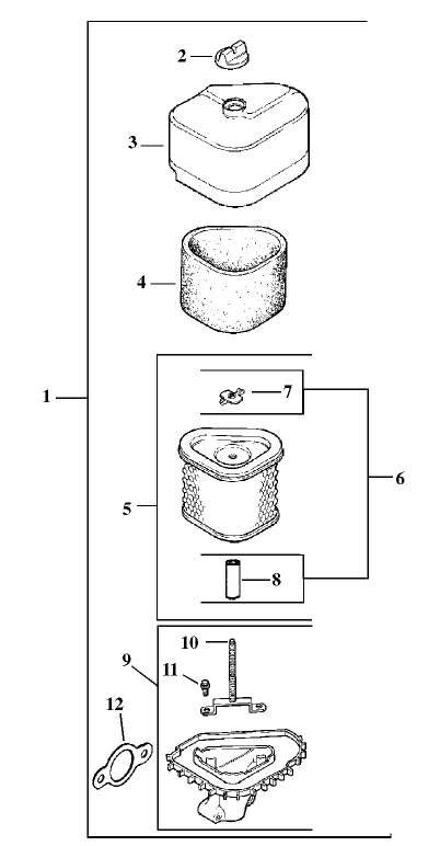 Air Cleaner Assembly Kohler Model Cv15t 41604